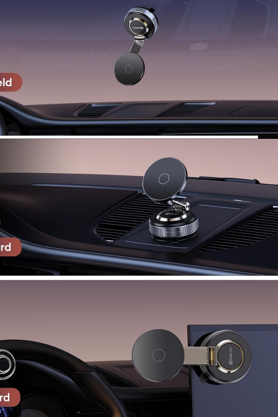 Magnetic Vacuum Car Phone Holder – 360° Adjustable for iPhone & Android