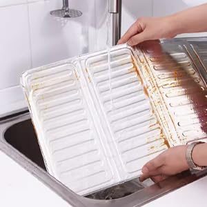 Foldable 3 sided Almunium oil proof splash guard