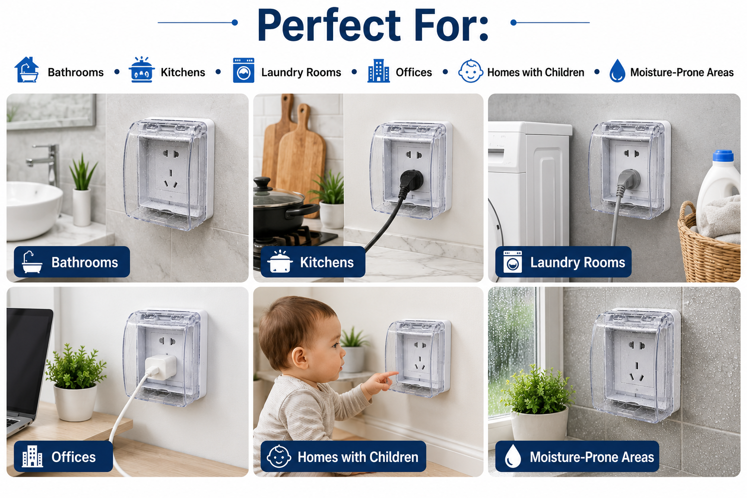 Waterproof Wall Socket Cover (Standard Size)