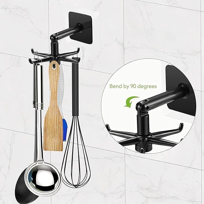 360° Rotating Multipurpose Adhesive Hook Rack