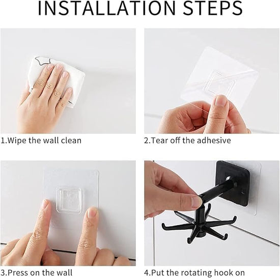 360° Rotating Multipurpose Adhesive Hook Rack