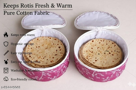 Fresh warm, Zip Roti Cover, (Pack of 2)