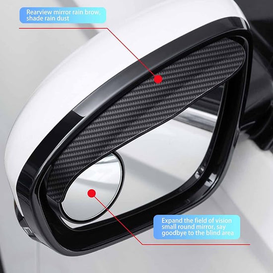 Car Blind Spot Mirror with Rain Eyebrow