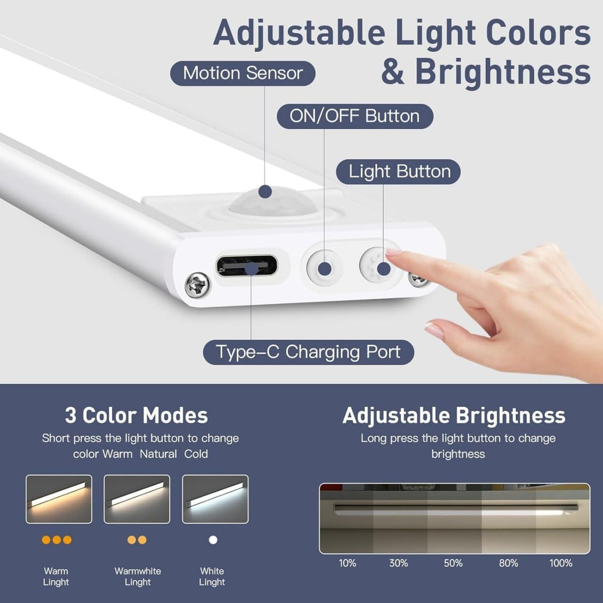 Motion Sensor Light  Rechargeable (20cm)