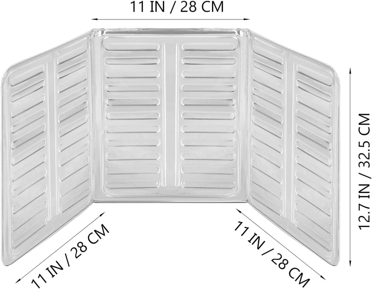 Foldable 3 sided Almunium oil proof splash guard