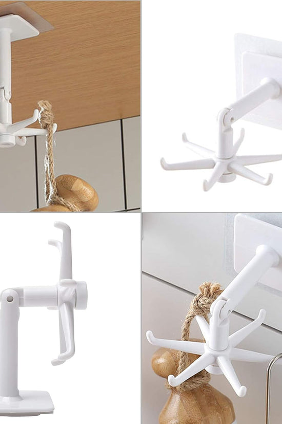360° Rotating Multipurpose Adhesive Hook Rack