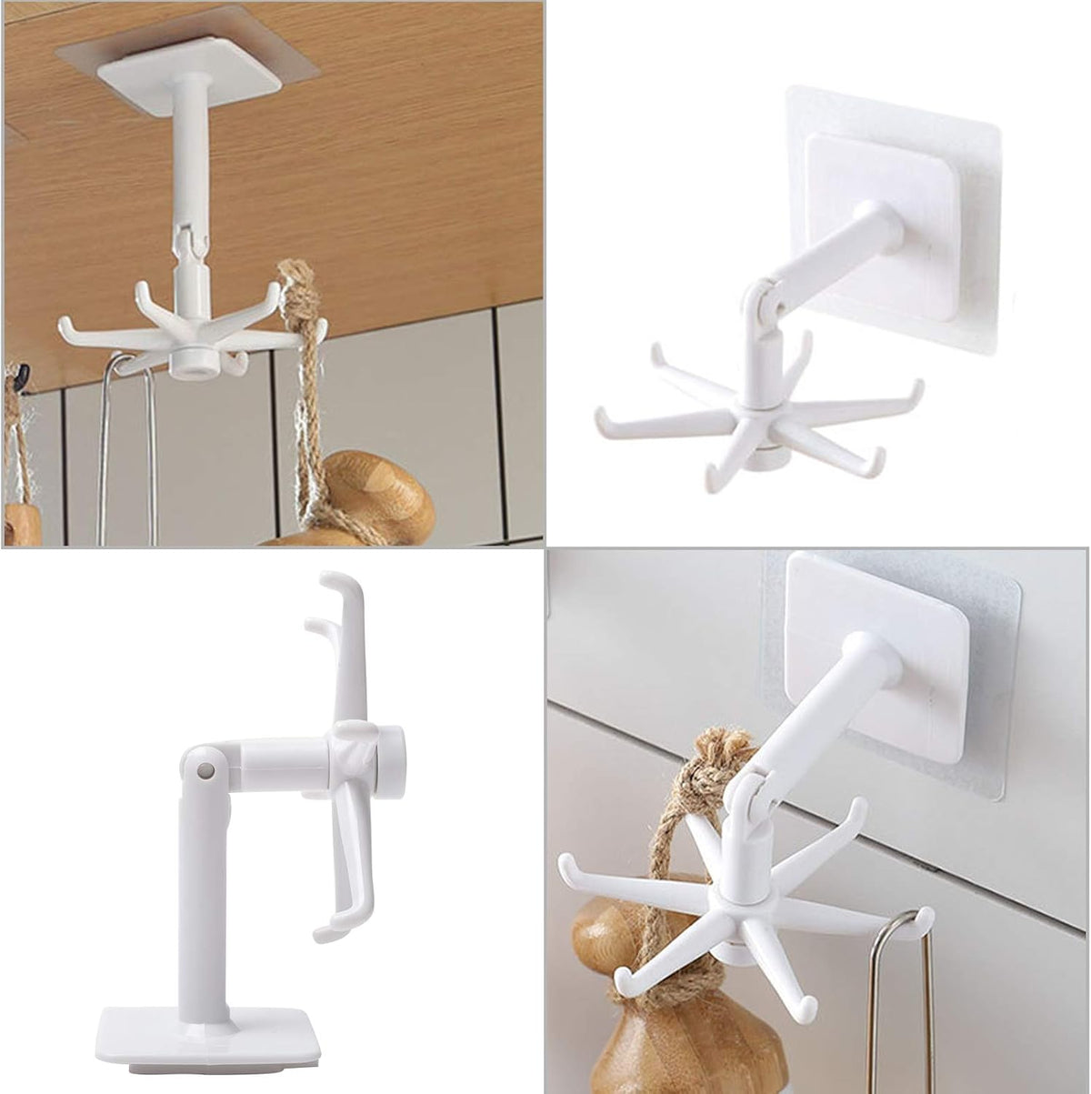 360° Rotating Multipurpose Adhesive Hook Rack
