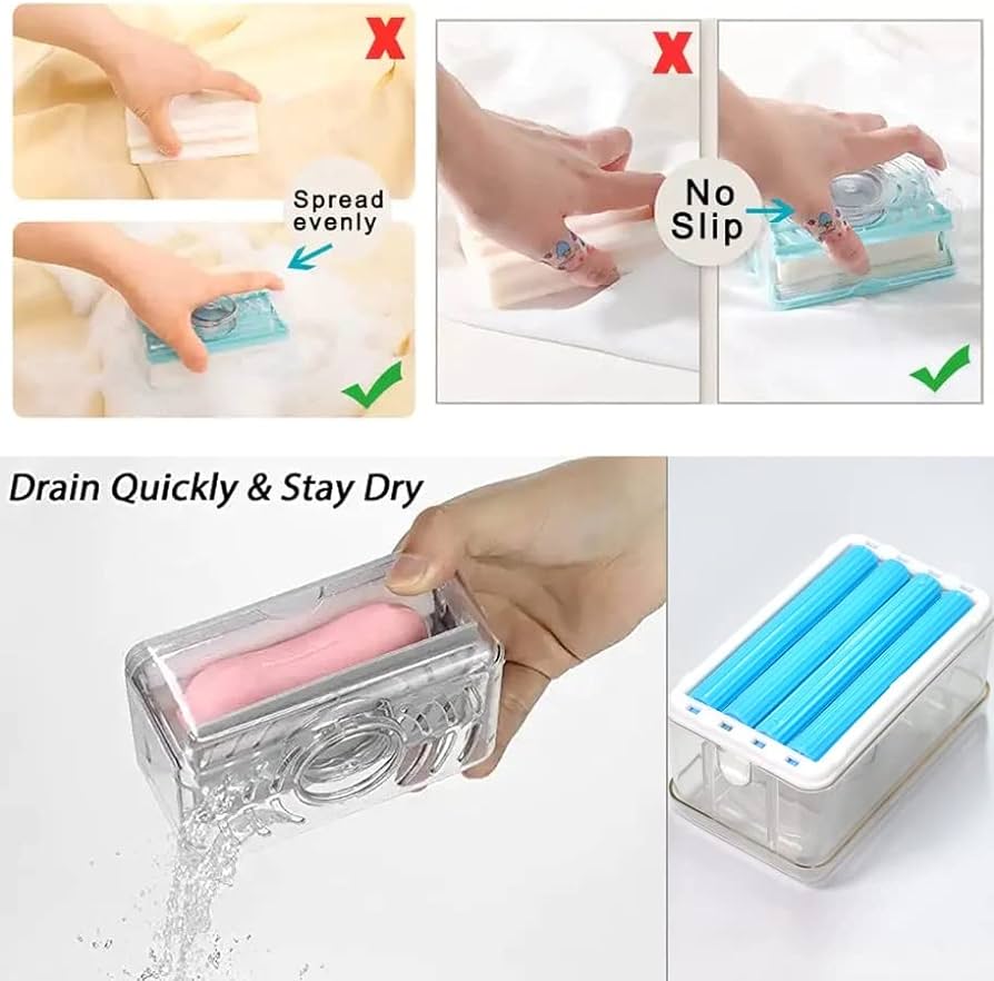 Soap Dispenser with Roller Drain Holes for Easy Cloth Washing Soap