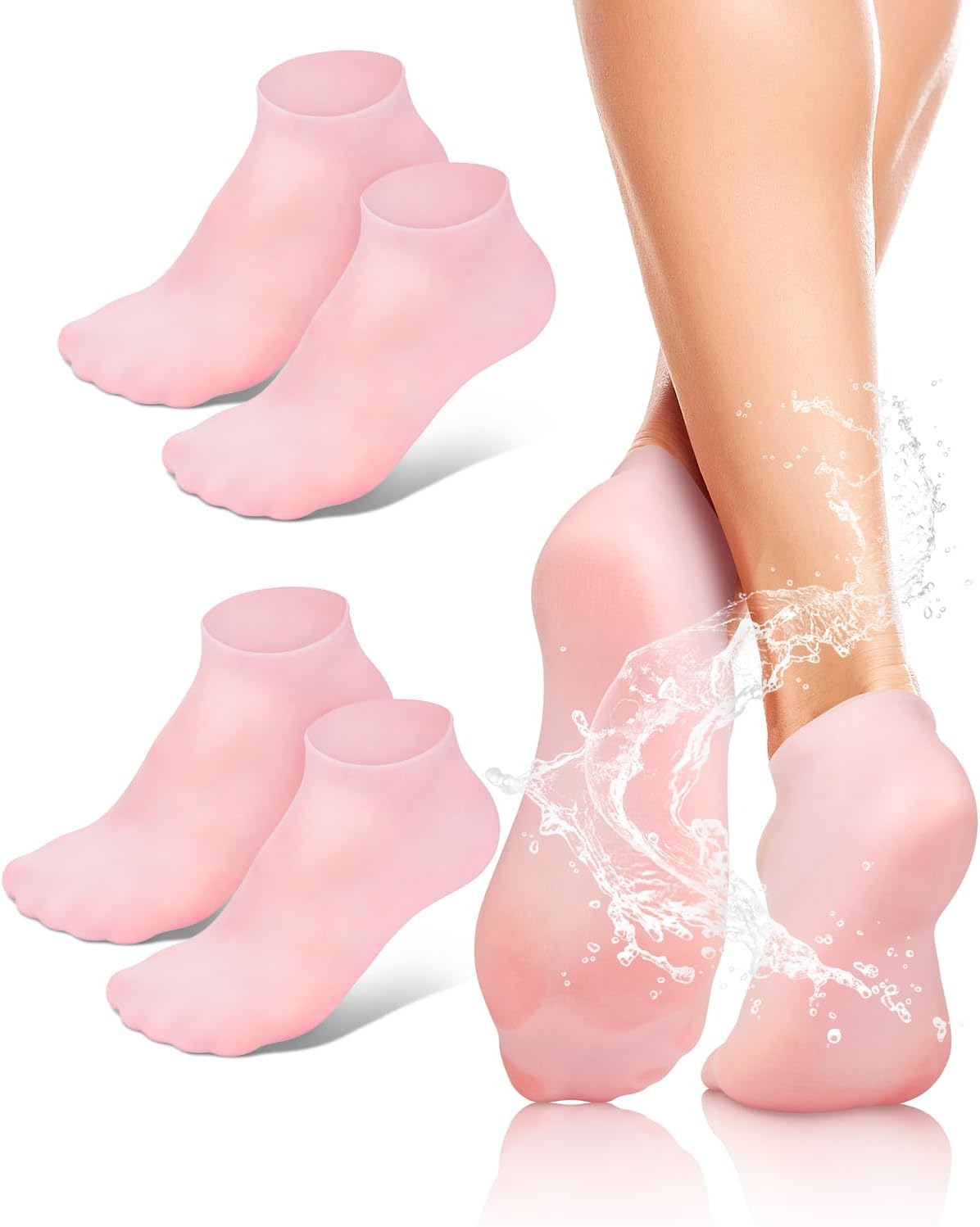 Premium Silicone Moisturizing Gel Socks – Reusable Heel Repair & Dry Foot Treatment