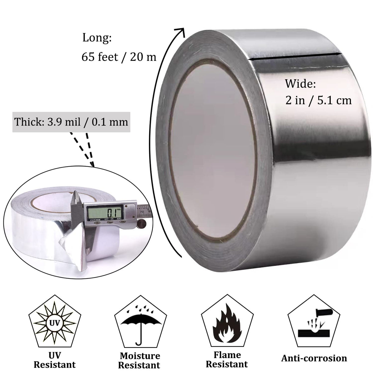 self-adhesive Multi purpose aluminum foil tape