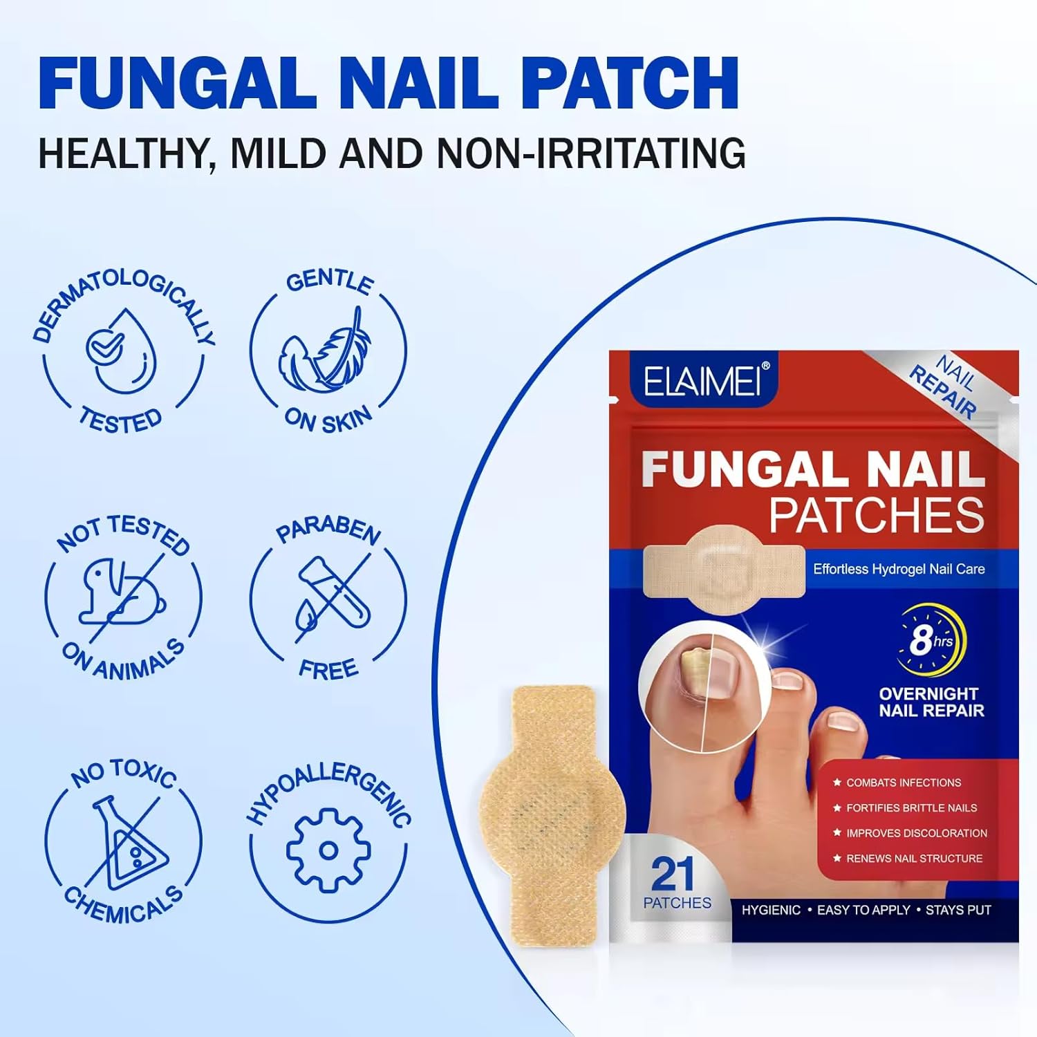 Nighttime Renewal Fungal Nail Patches (Pack of 21)