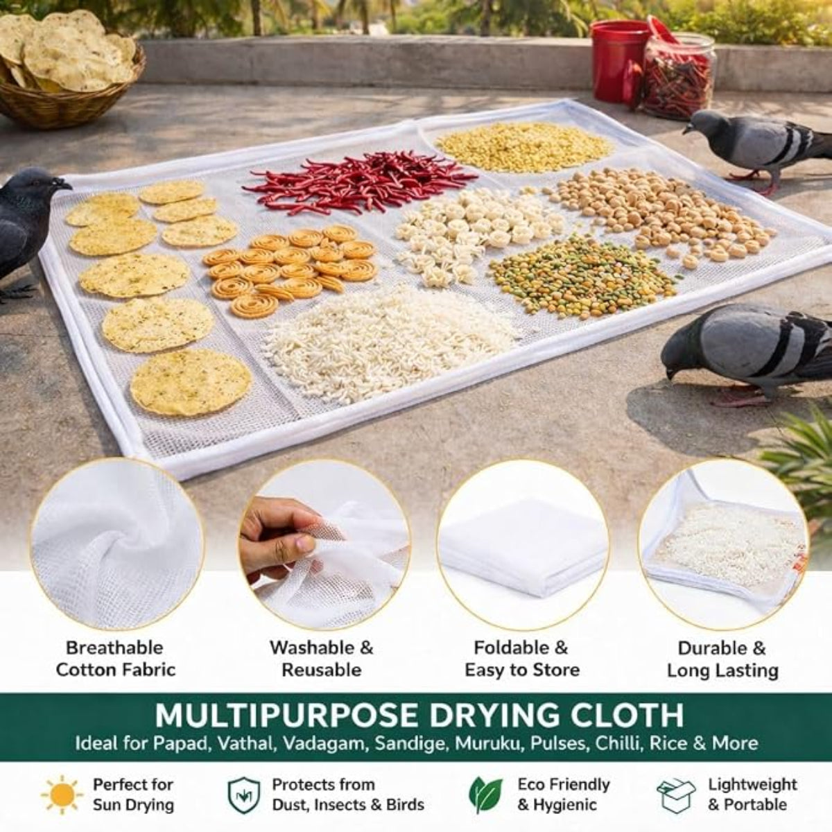 Multipurpose Food Drying Mat – Reusable Mesh Sun Drying Tray