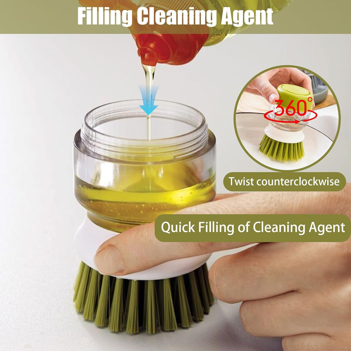 Dishwashing Brush with Soap Dispenser