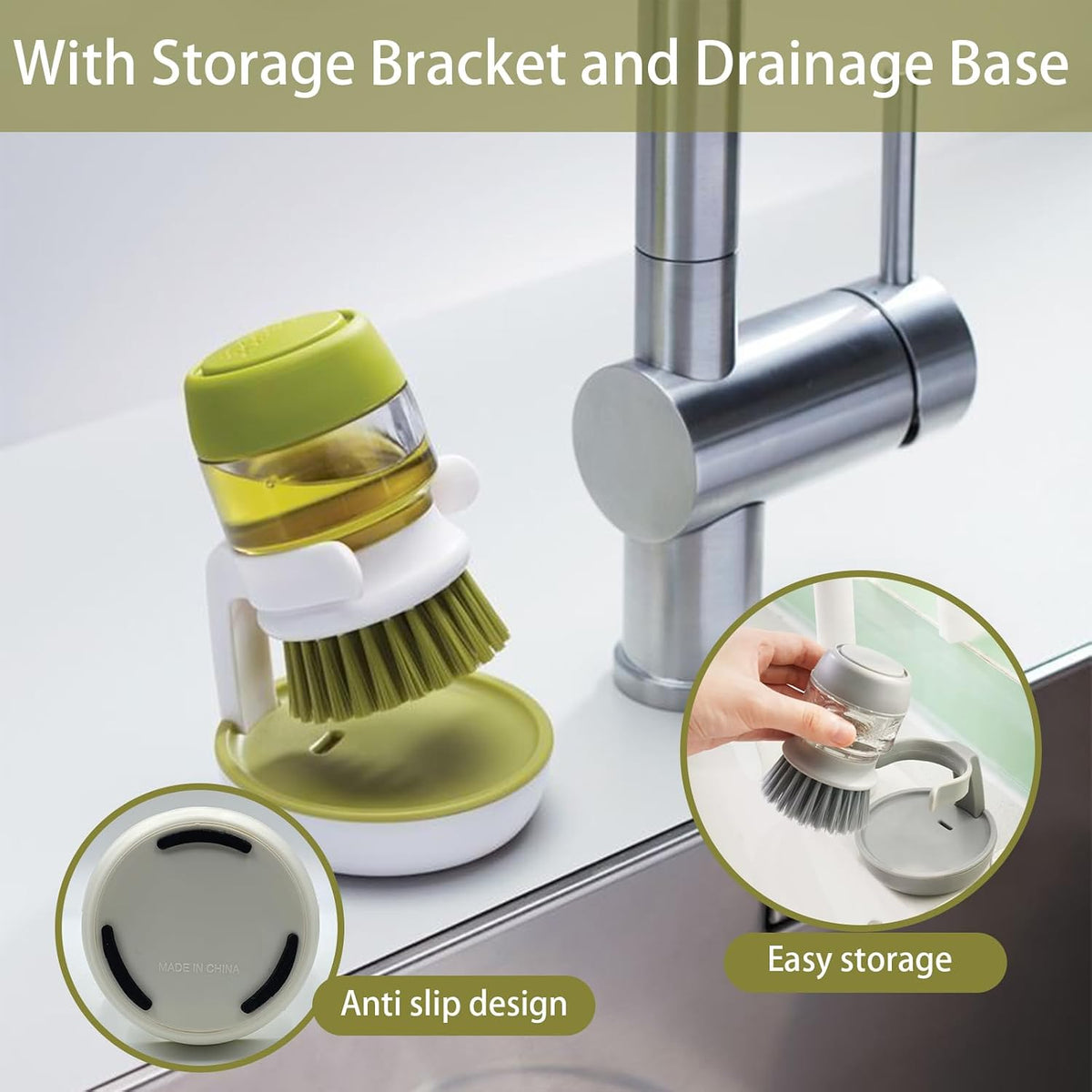 Dishwashing Brush with Soap Dispenser