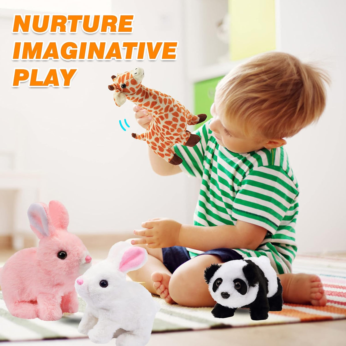 Animated Bunny Plush – Walking Rabbit Toy with Sounds & Moving Features