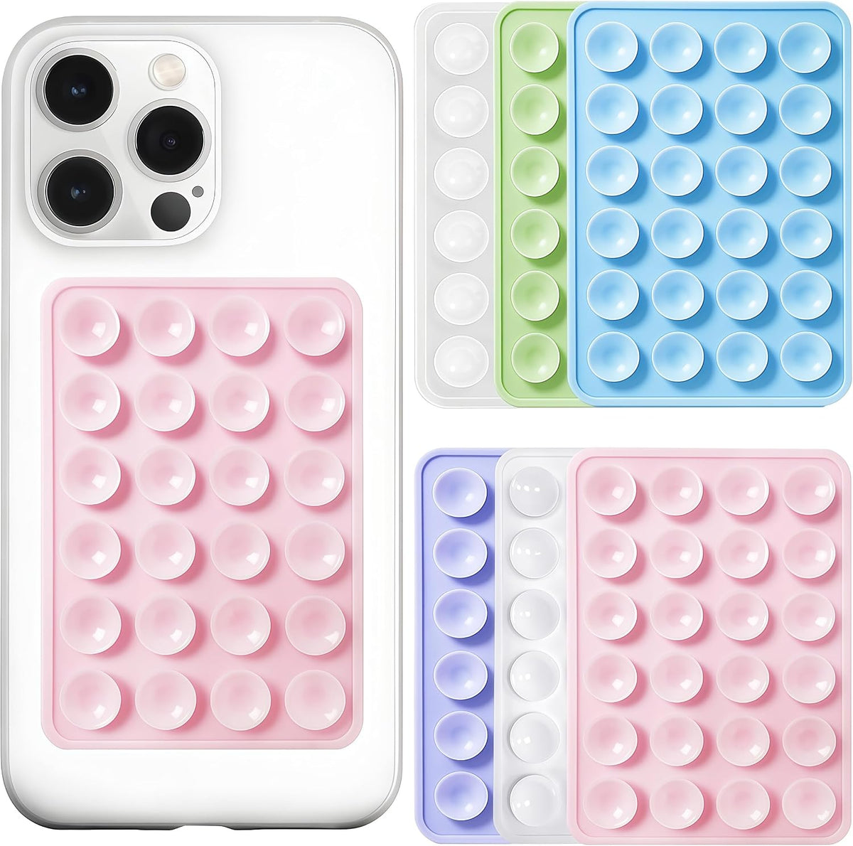 Double-Sided Silicone Suction Phone Mount (Pack of 3)