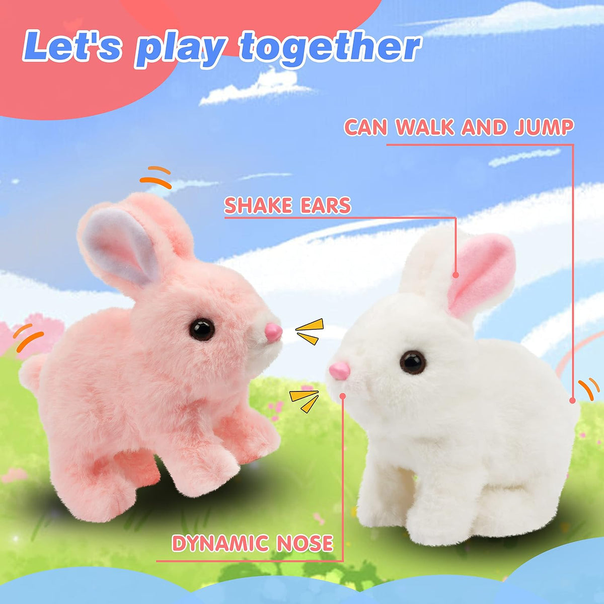 Animated Bunny Plush – Walking Rabbit Toy with Sounds & Moving Features