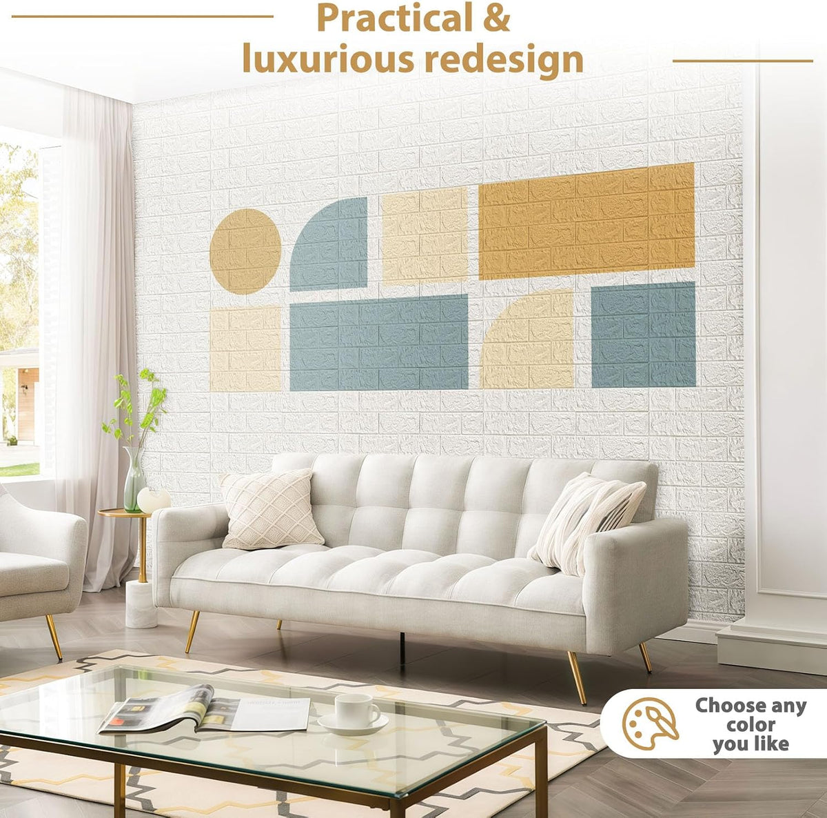 self-adhesive 3D brick wall panel/wallpaper