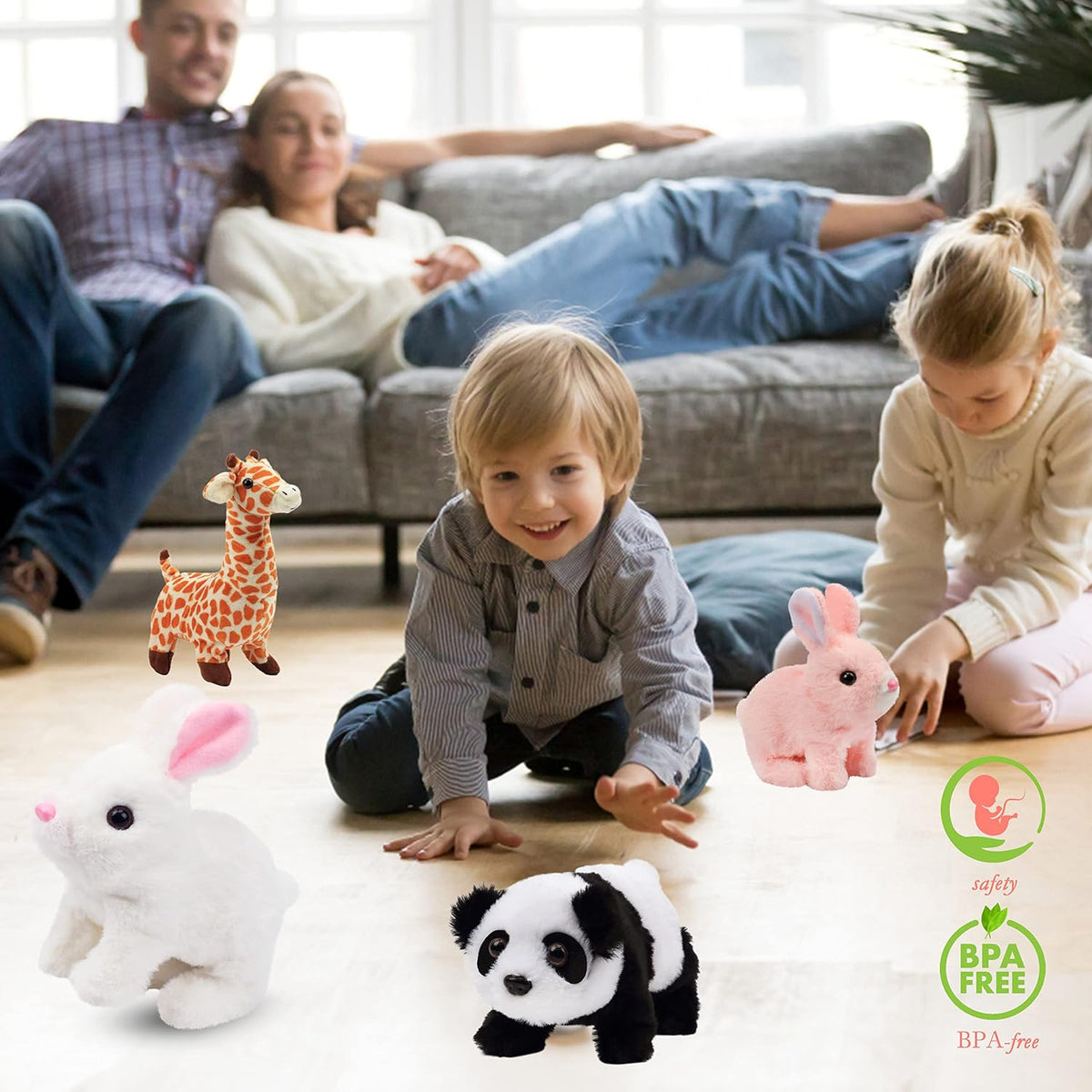 Animated Bunny Plush – Walking Rabbit Toy with Sounds & Moving Features