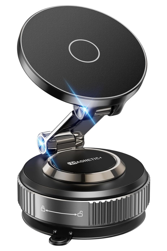 Magnetic Vacuum Car Phone Holder – 360° Adjustable for iPhone & Android