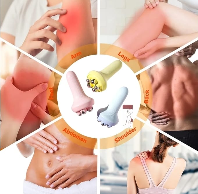 High Quality Handheld Roller 5-Bead Ball Massager with 360 Degree