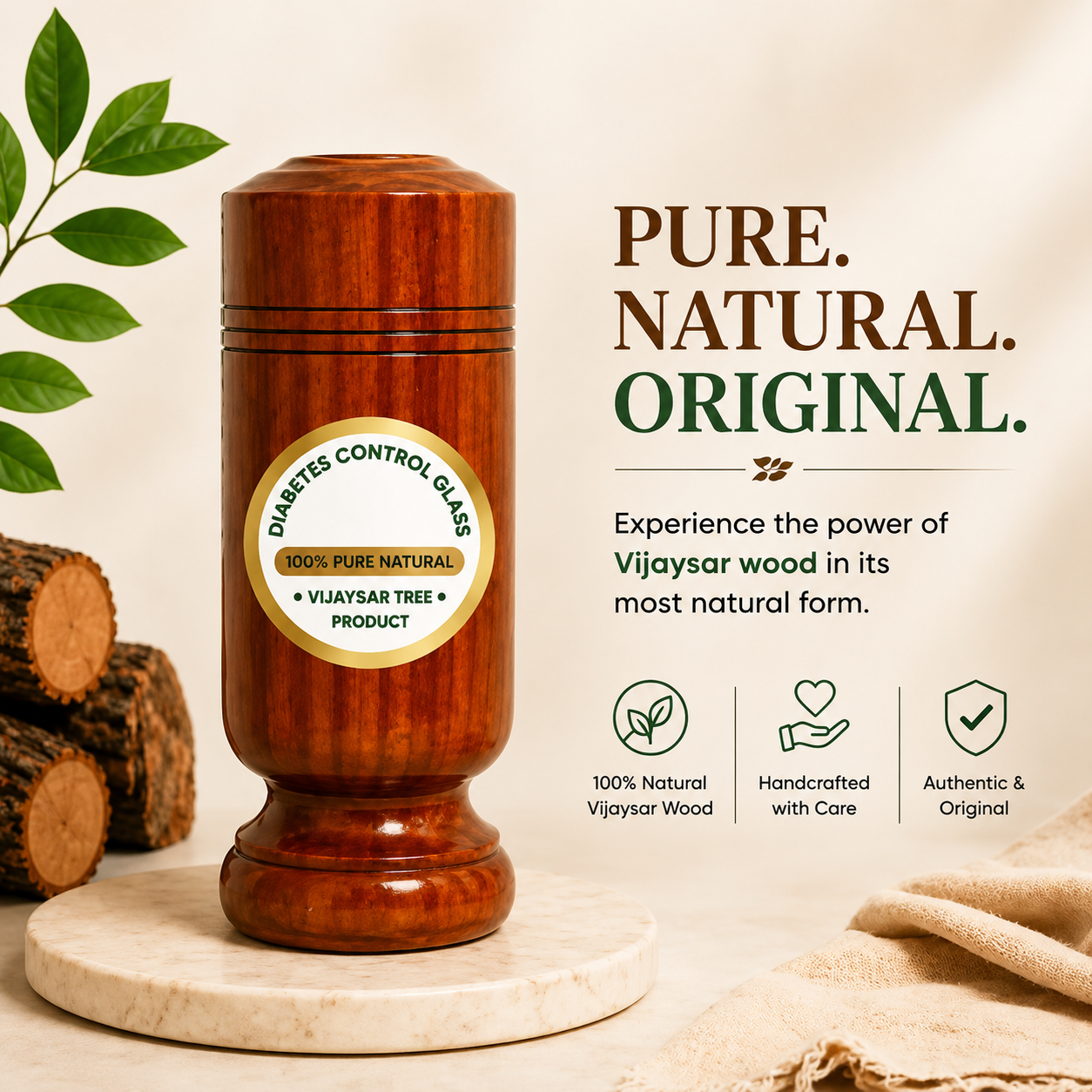 Vijaysar Wooden Sugar Control Glass
