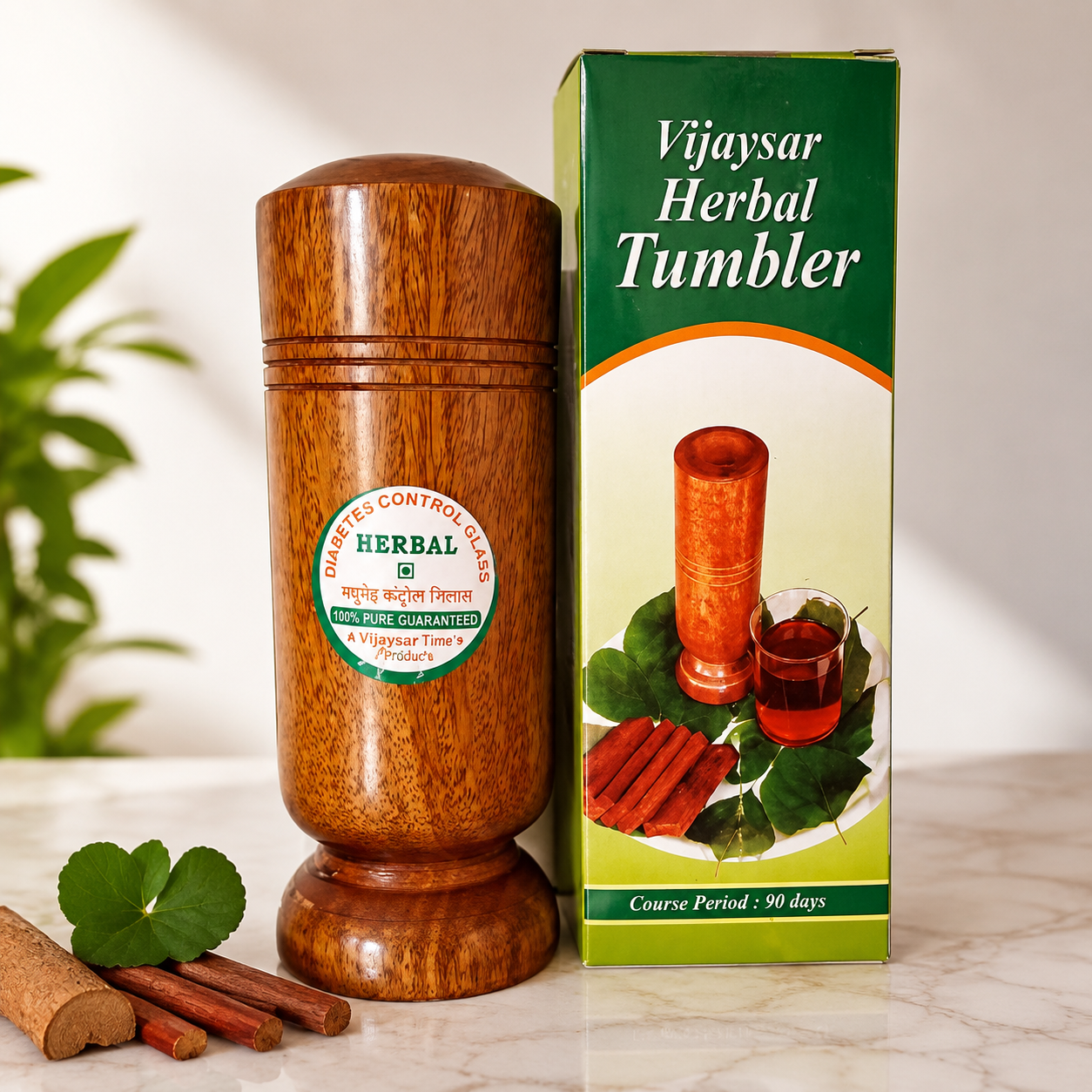 Vijaysar Wooden Sugar Control Glass