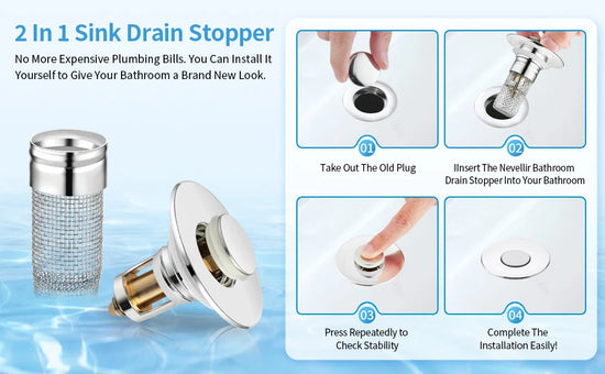 2 in 1 sink stopper