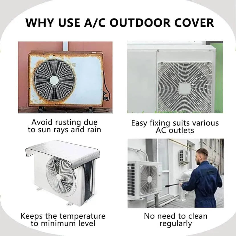 Aluminum Outdoor AC Cover with Adjustable Straps