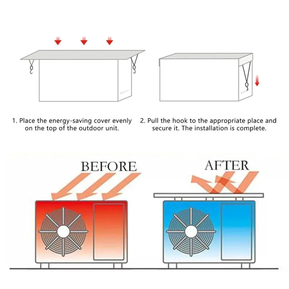 Aluminum Outdoor AC Cover with Adjustable Straps