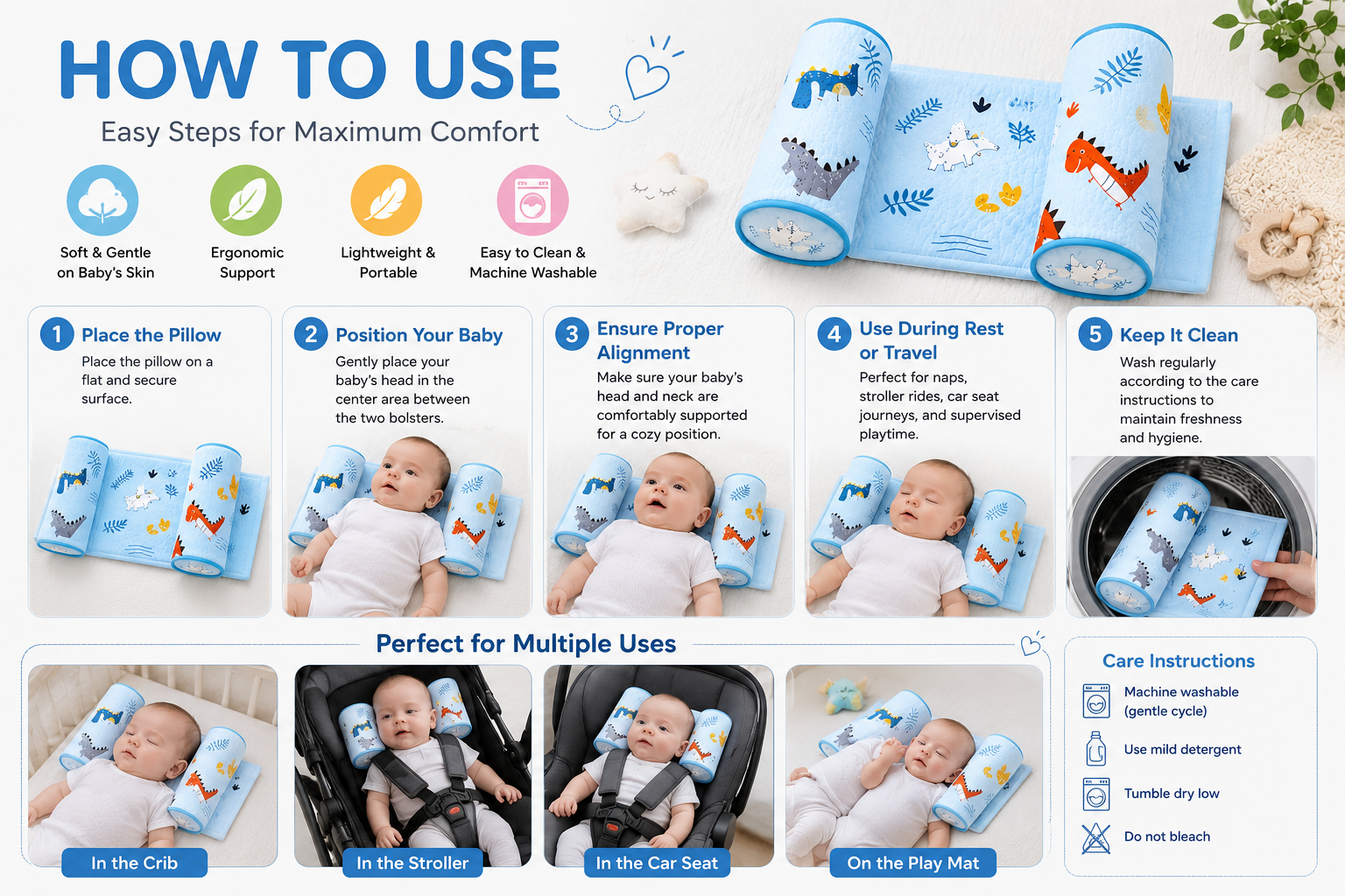 Anti-Flat Head Support Pillow"