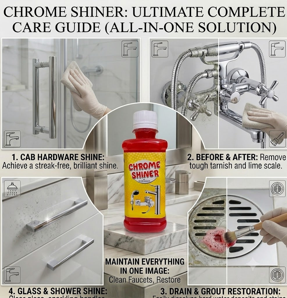 Chrome Shine+ — Instant Cleaner for Taps, Glass & Sanitary Fittings