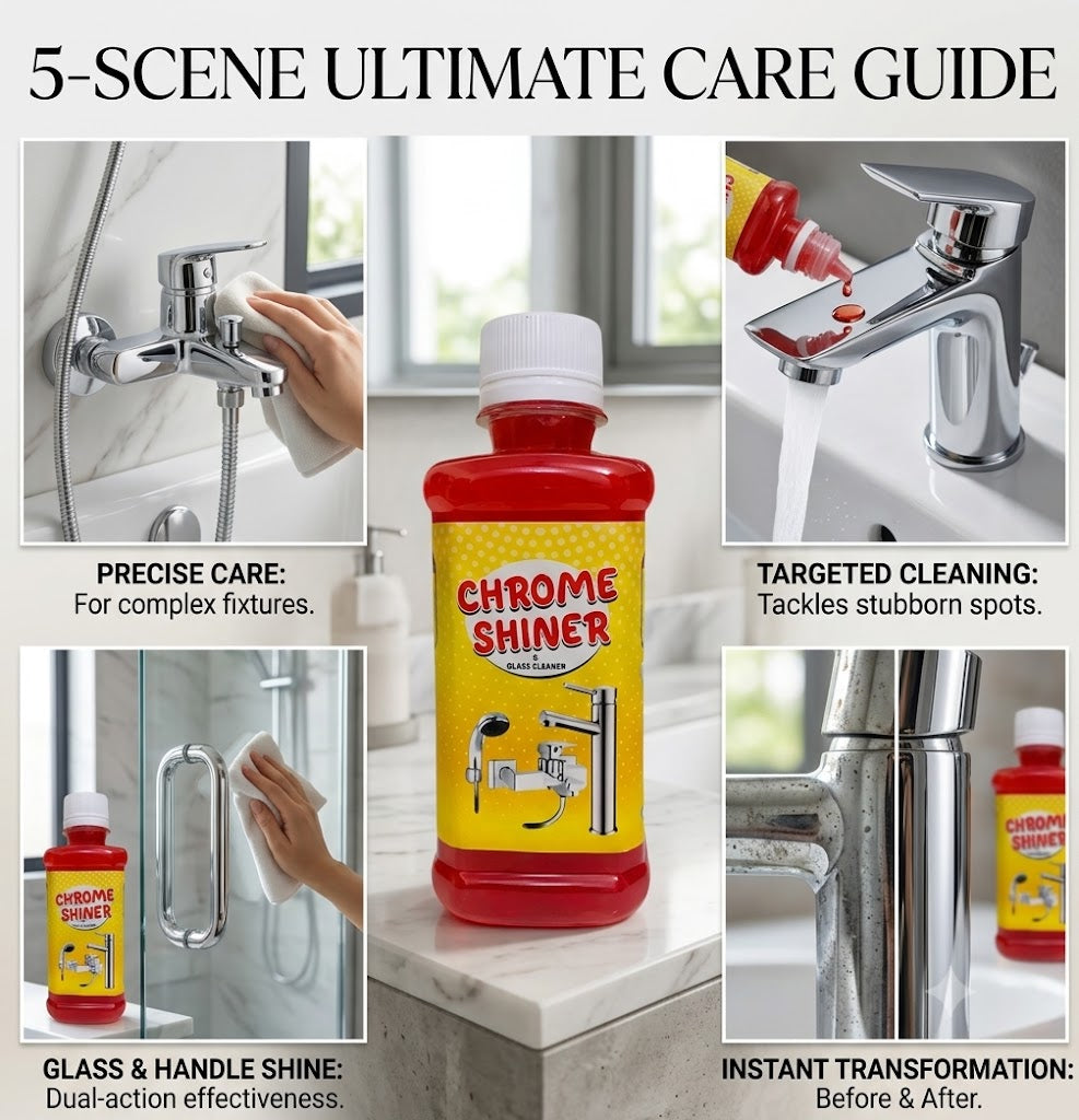 Chrome Shine+ — Instant Cleaner for Taps, Glass & Sanitary Fittings