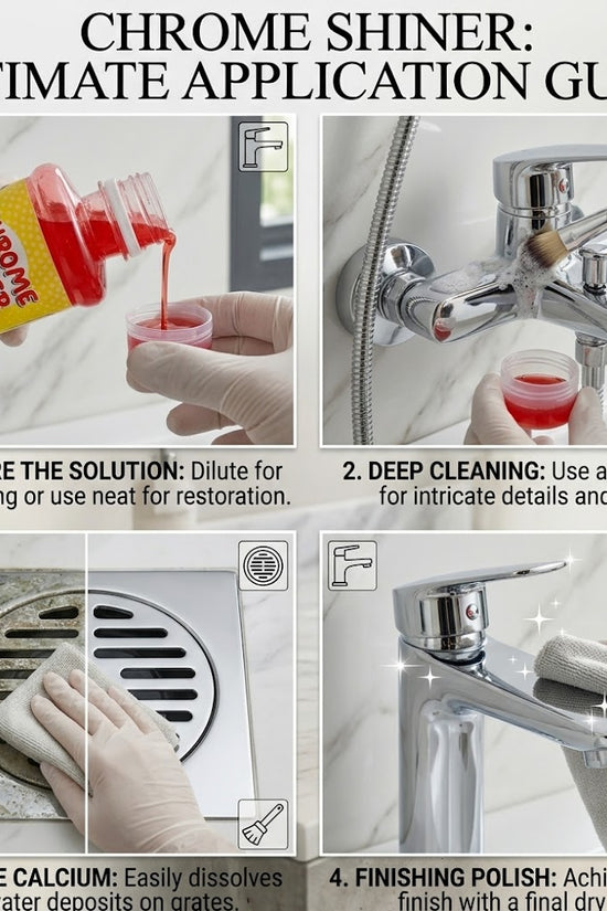 Chrome Shine+ — Instant Cleaner for Taps, Glass & Sanitary Fittings