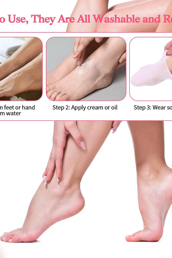 Premium Silicone Moisturizing Gel Socks – Reusable Heel Repair & Dry Foot Treatment