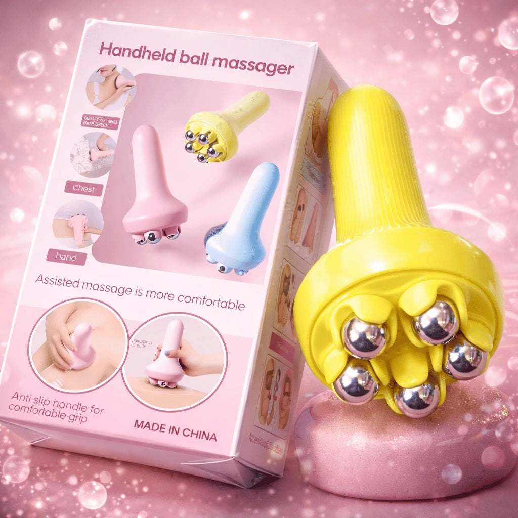 High Quality Handheld Roller 5-Bead Ball Massager with 360 Degree