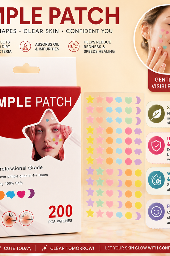 200 PCS Colorful Pimple Patches – Fast Healing Acne Spot Stickers