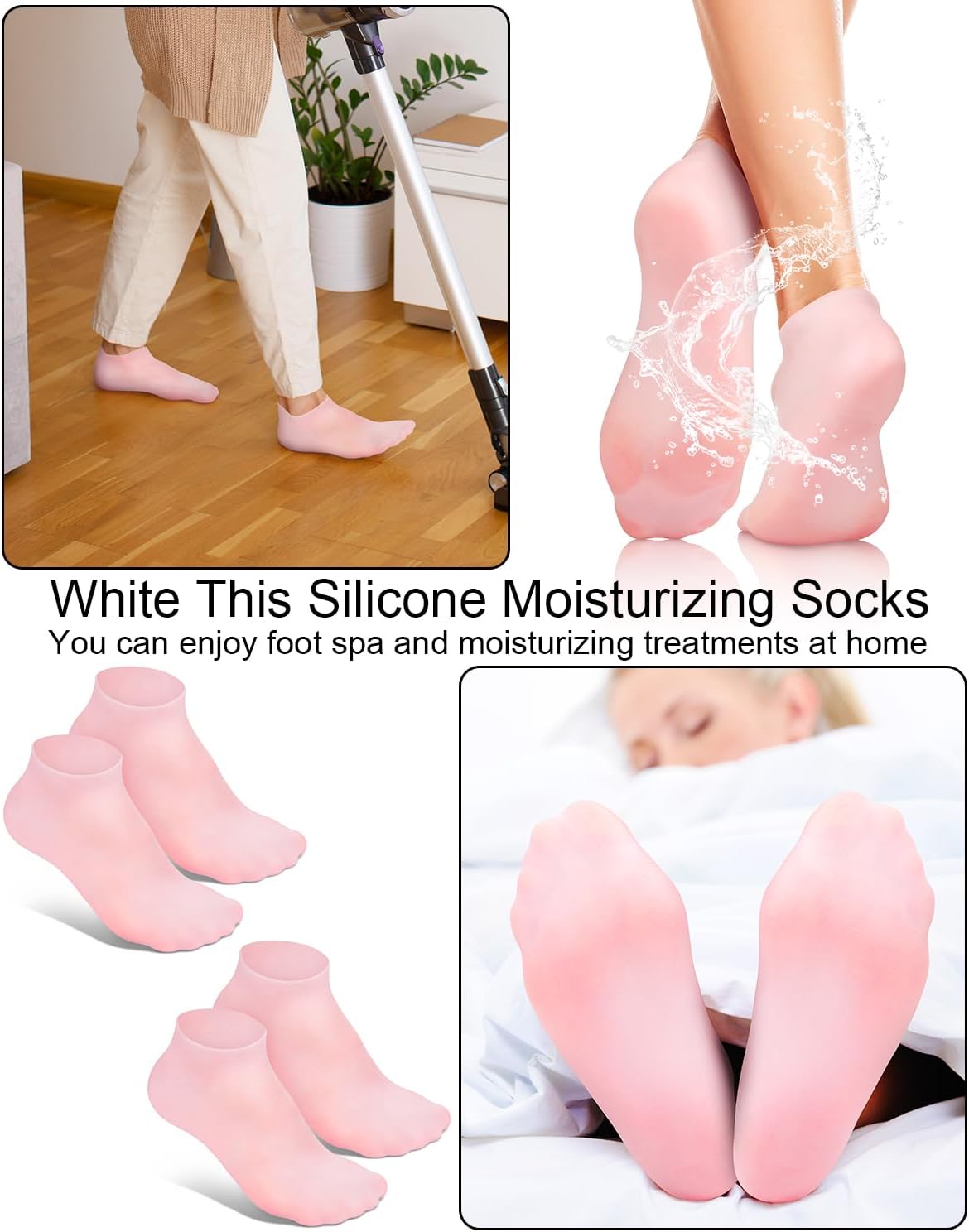 Premium Silicone Moisturizing Gel Socks – Reusable Heel Repair & Dry Foot Treatment