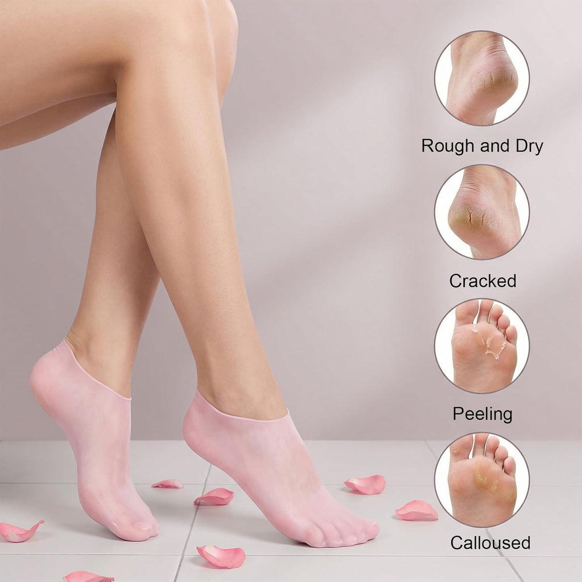 Premium Silicone Moisturizing Gel Socks – Reusable Heel Repair & Dry Foot Treatment