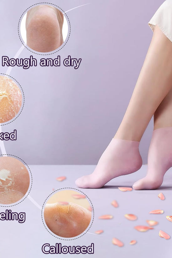 Premium Silicone Moisturizing Gel Socks – Reusable Heel Repair & Dry Foot Treatment
