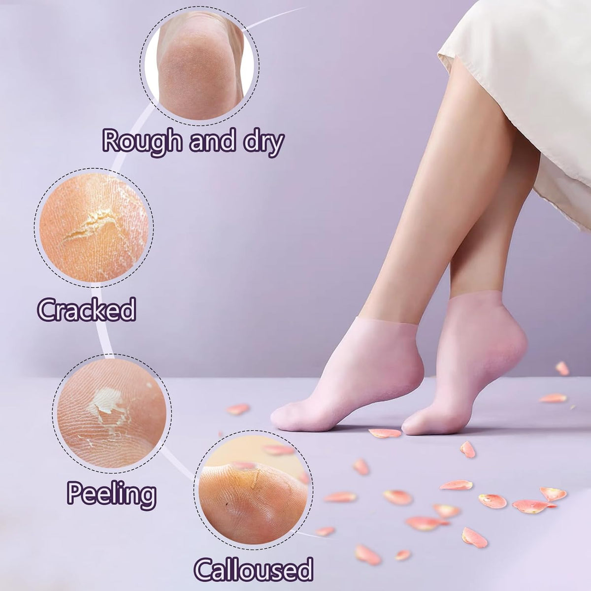 Premium Silicone Moisturizing Gel Socks – Reusable Heel Repair & Dry Foot Treatment