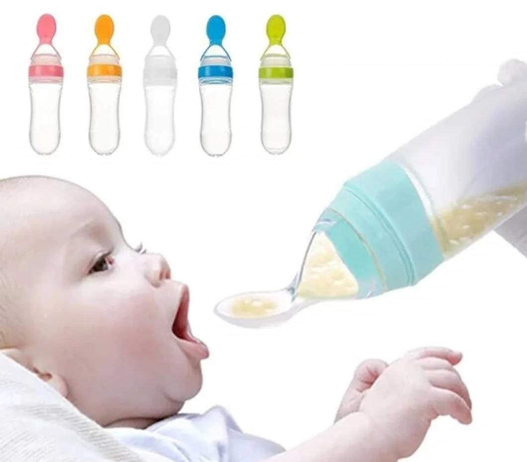 Baby Spoon Feeder Bottle with Soft Silicone Spoon | 90ml